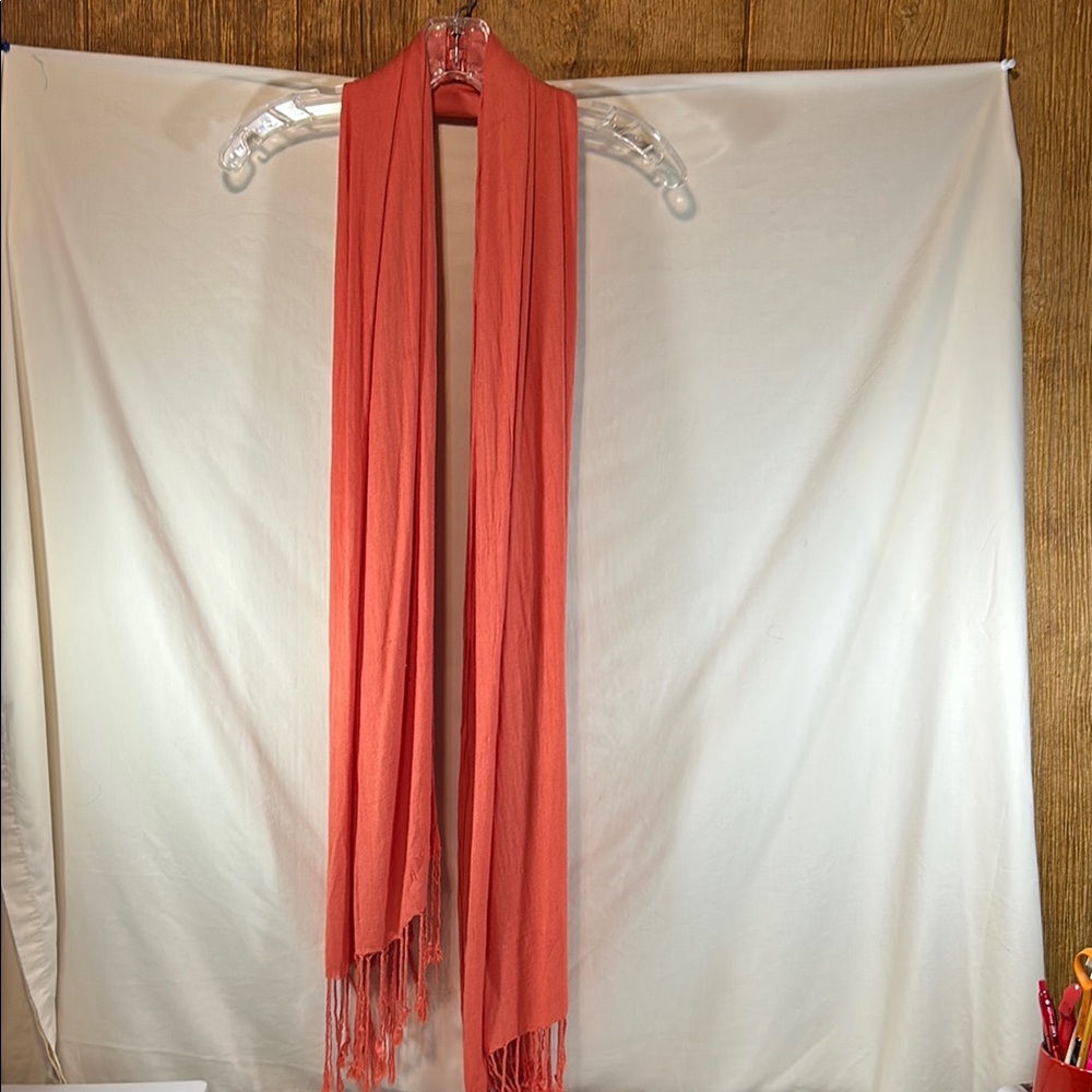 Wisteria Coral Fringe Scarf